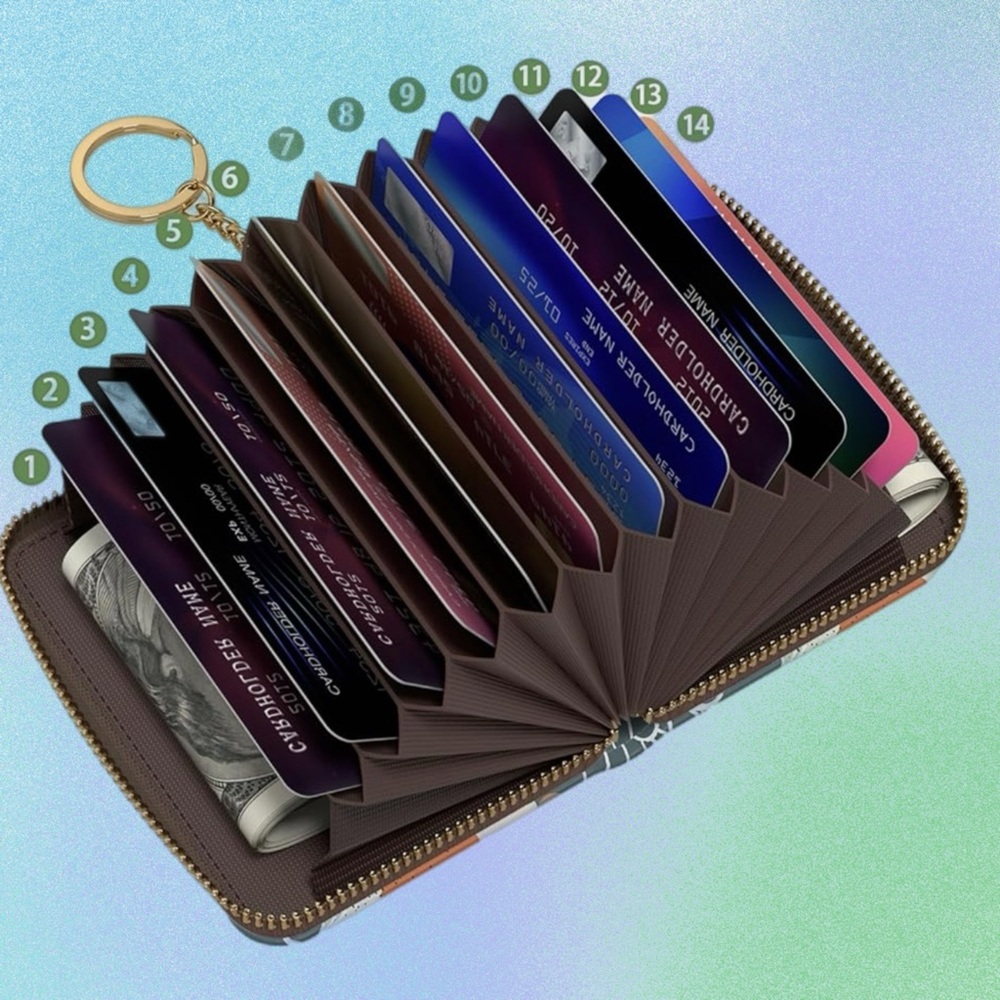 Abstract Pattern Wallet with Zipper - Picture 4 of 5